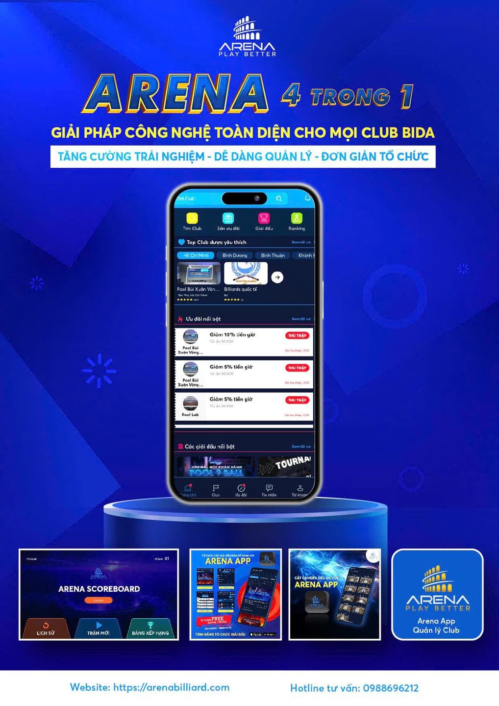 Arena quản lý câu lạc bộ