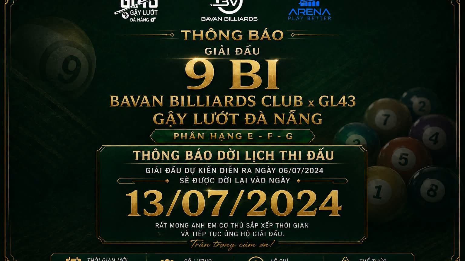 🎱 BAVAN BILLIARDS CLUB x GL43 – GẬY LƯỚT ĐÀ NẴNG 🎱