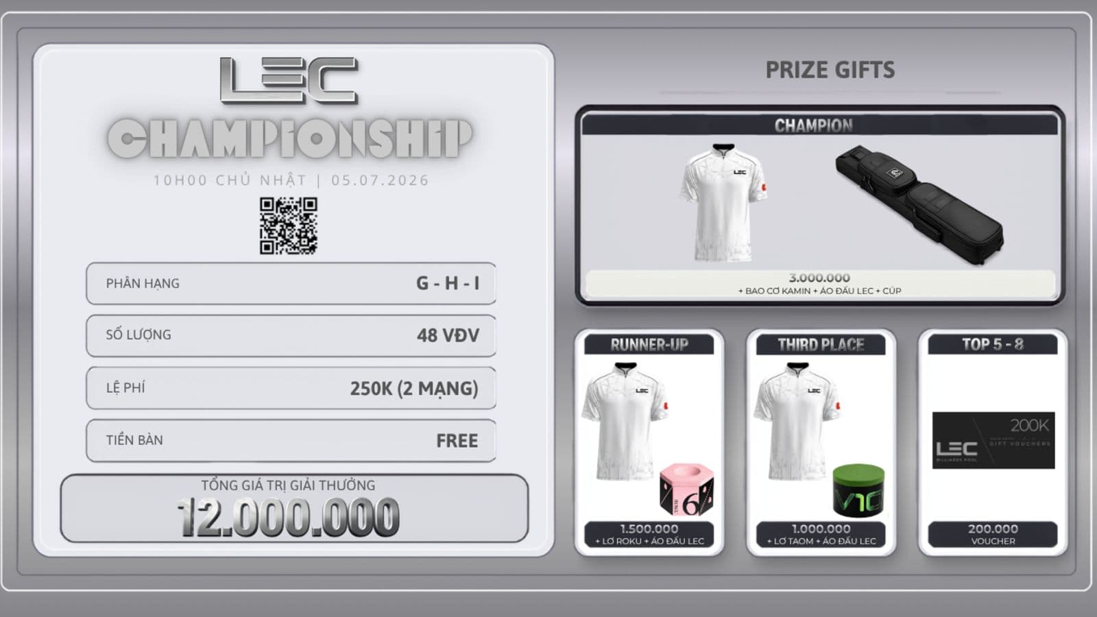 LEC CHAMPIONSHIP | GIẢI ĐẤU NỘI BỘ G-H-I | 05.07.2026