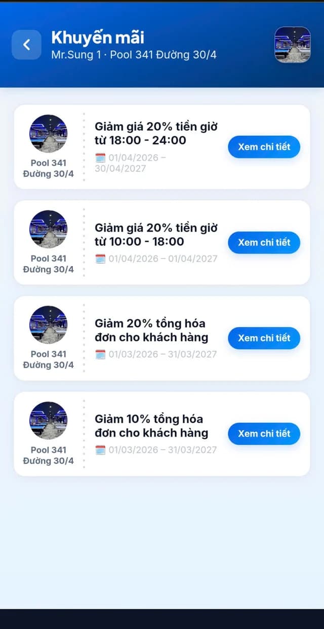 Guest browsing club promotions through the QR web app